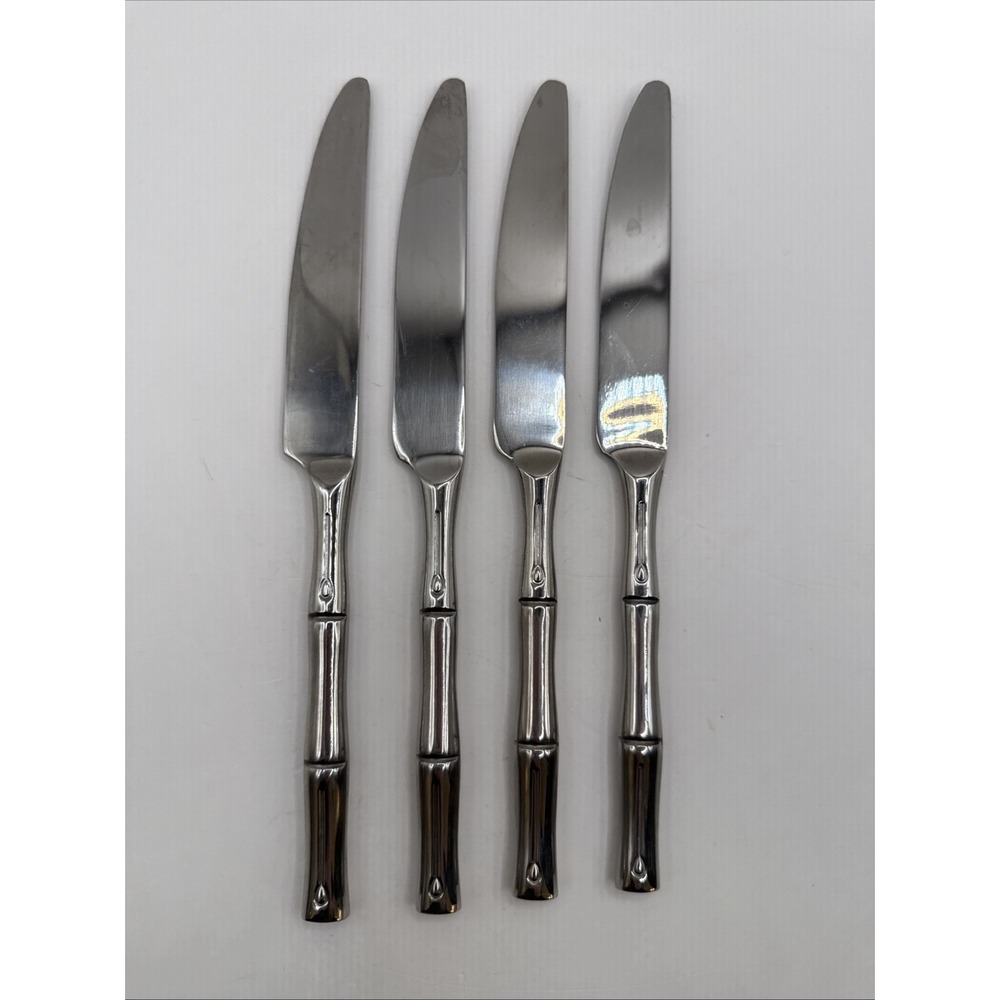 Cambridge CBS221 Bamboo Glossy Set of 4 Dinner Knife 9" Stainless Flatware